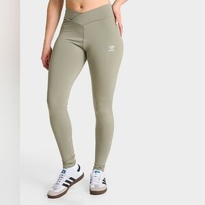 Adidas Originals Women's High Waist Khaki Green Leggings L
